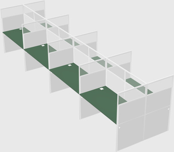 Shared rectangular cubicle