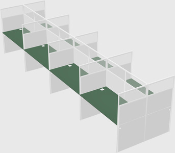 Shared rectangular cubicle