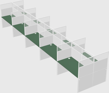 Shared rectangular cubicle