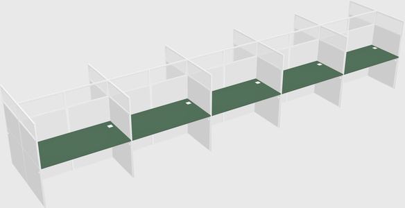 Shared rectangular cubicle