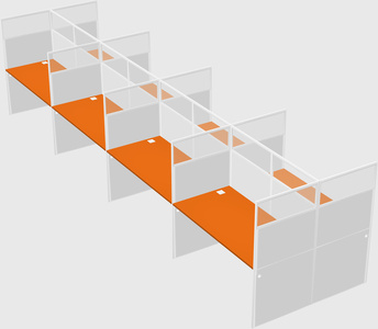 Shared rectangular cubicle