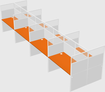 Shared rectangular cubicle