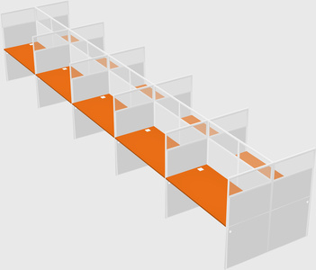 Shared rectangular cubicle