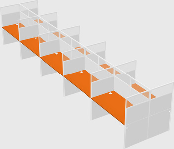 Shared rectangular cubicle