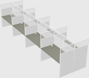 Shared rectangular cubicle
