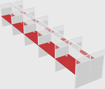 Shared rectangular cubicle