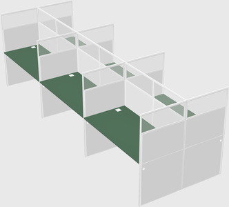 Shared rectangular cubicle