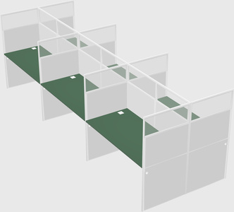 Shared rectangular cubicle