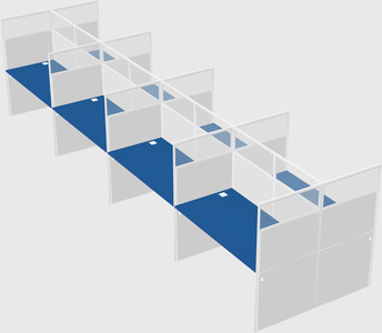 Shared rectangular cubicle