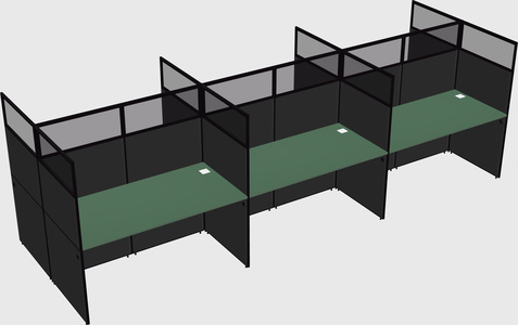 Shared rectangular cubicle