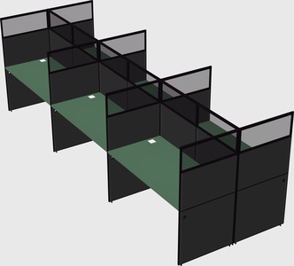 Shared rectangular cubicle