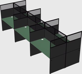 Shared rectangular cubicle
