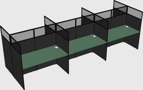 Shared rectangular cubicle