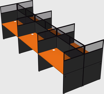 Shared rectangular cubicle