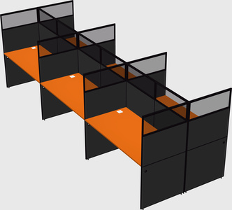 Shared rectangular cubicle