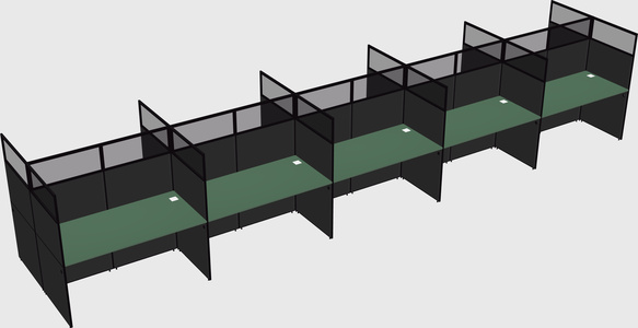 Shared rectangular cubicle