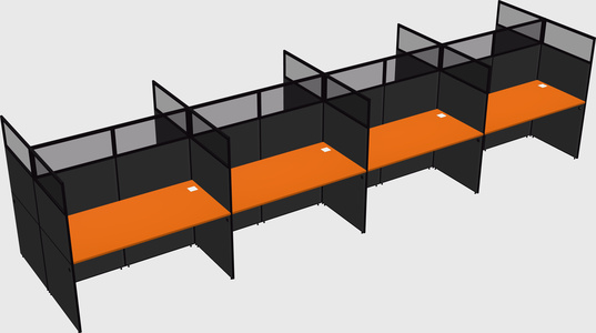 Shared rectangular cubicle
