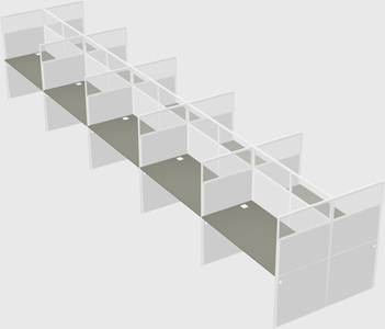 Shared rectangular cubicle