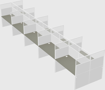 Shared rectangular cubicle