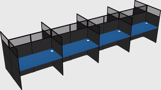 Shared rectangular cubicle