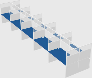 Shared rectangular cubicle