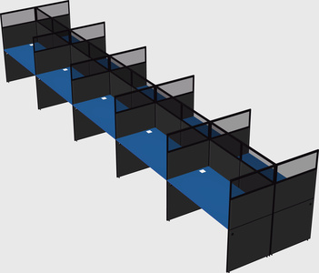 Shared rectangular cubicle