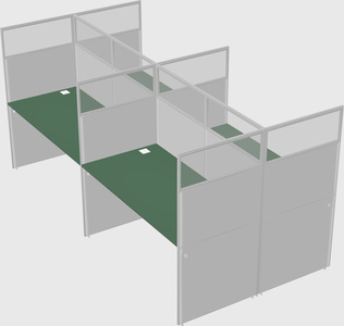 Shared rectangular cubicle