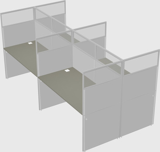 Shared rectangular cubicle