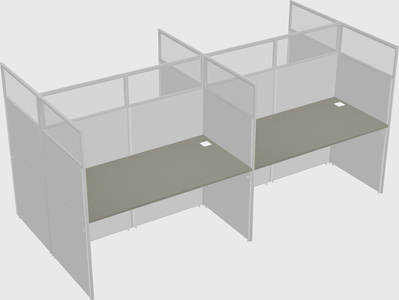 Shared rectangular cubicle