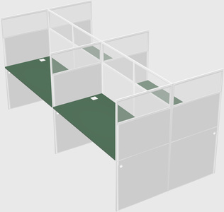 Shared rectangular cubicle