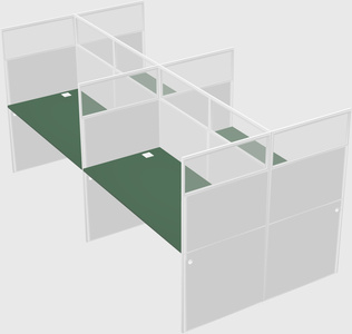 Shared rectangular cubicle