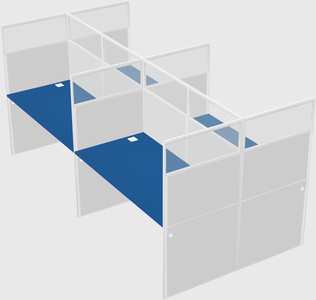 Shared rectangular cubicle