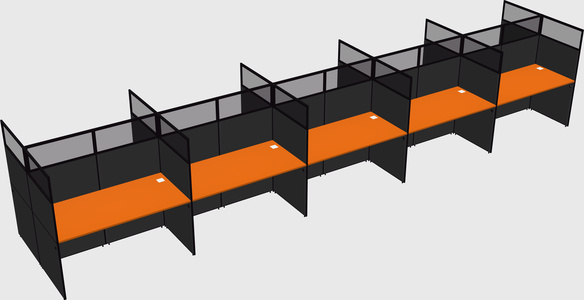 Shared rectangular cubicle