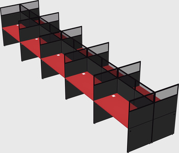 Shared rectangular cubicle