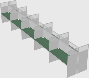 Shared rectangular cubicle