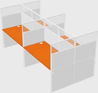Shared rectangular cubicle