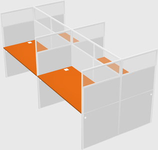 Shared rectangular cubicle