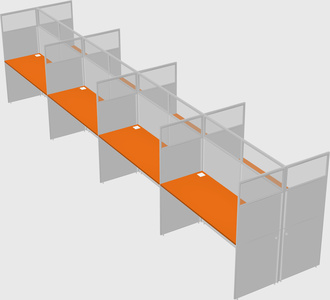 Shared rectangular cubicle