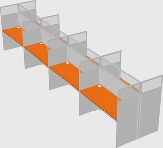 Shared rectangular cubicle