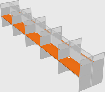 Shared rectangular cubicle