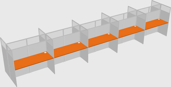 Shared rectangular cubicle