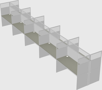 Shared rectangular cubicle