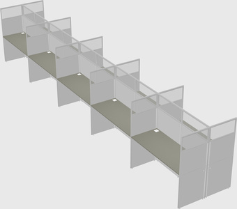 Shared rectangular cubicle