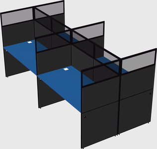 Shared rectangular cubicle
