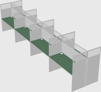 Shared rectangular cubicle