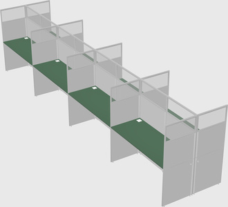 Shared rectangular cubicle