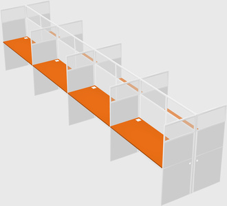Shared rectangular cubicle