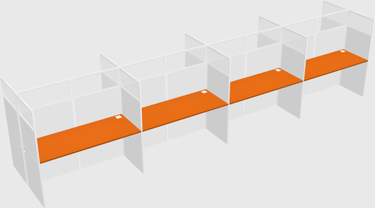Shared rectangular cubicle