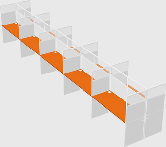 Shared rectangular cubicle