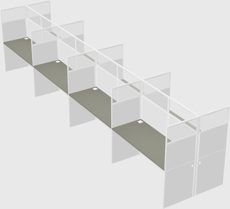 Shared rectangular cubicle